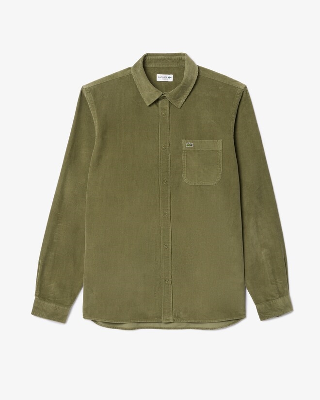 Lacoste Regular Fit Velour Shirt - Khaki Green