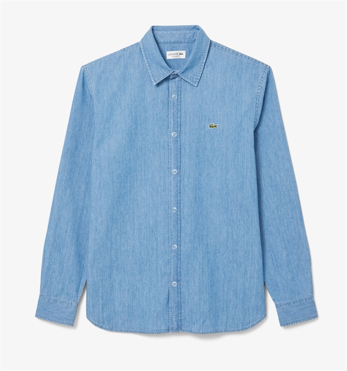 Lacoste Regular fit lightweight denim shirt - Washed Bleach