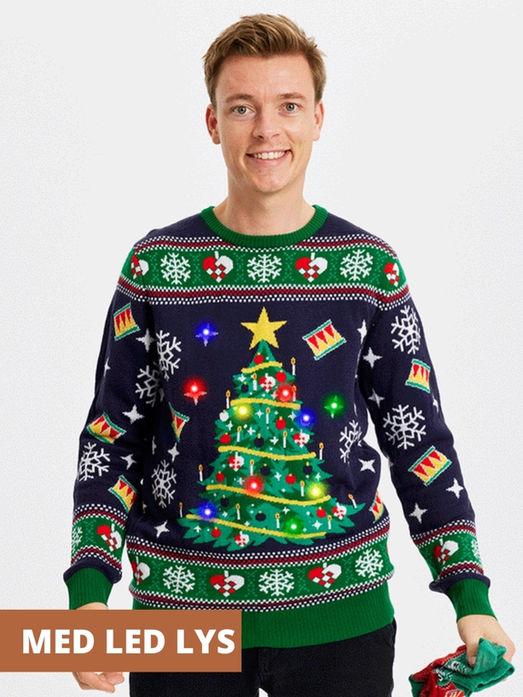 Juleswaters Christmas Tree LED sweater - Navy