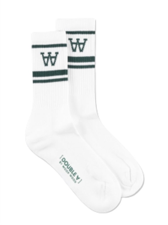 WOOD WOOD Con 2-pack socks - White/Green