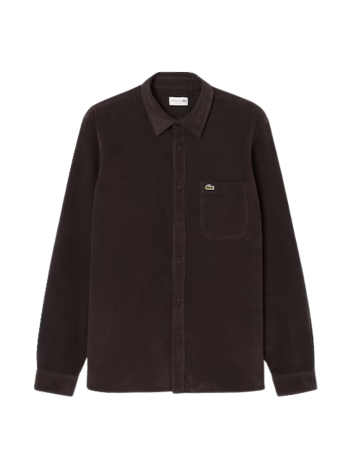 Lacoste Regular Fit Corduroy Shirt - Brown