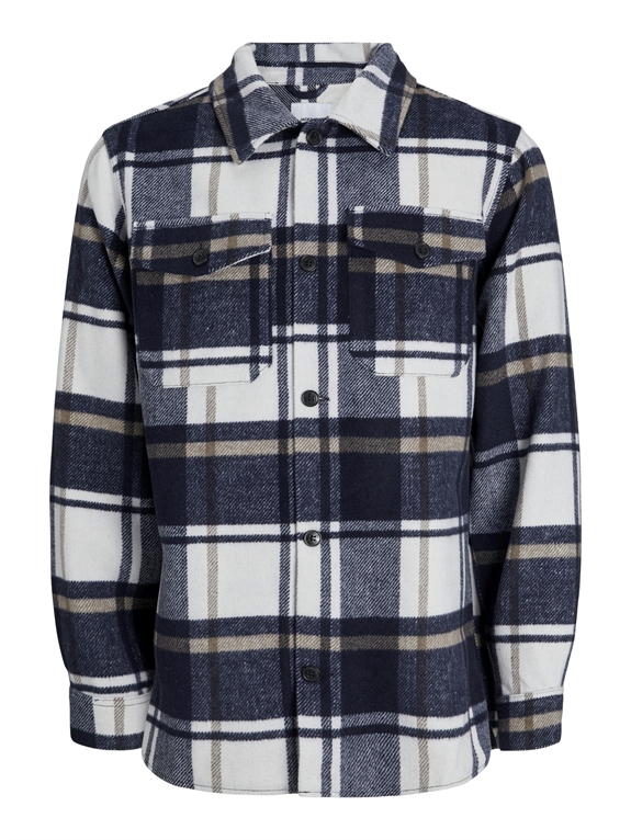 Jack & Jones Whollie Shacket - Navy Blazer/Check