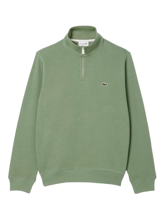 Lacoste High Neck Zipped Interlock Sweatshirt - Thyme Green