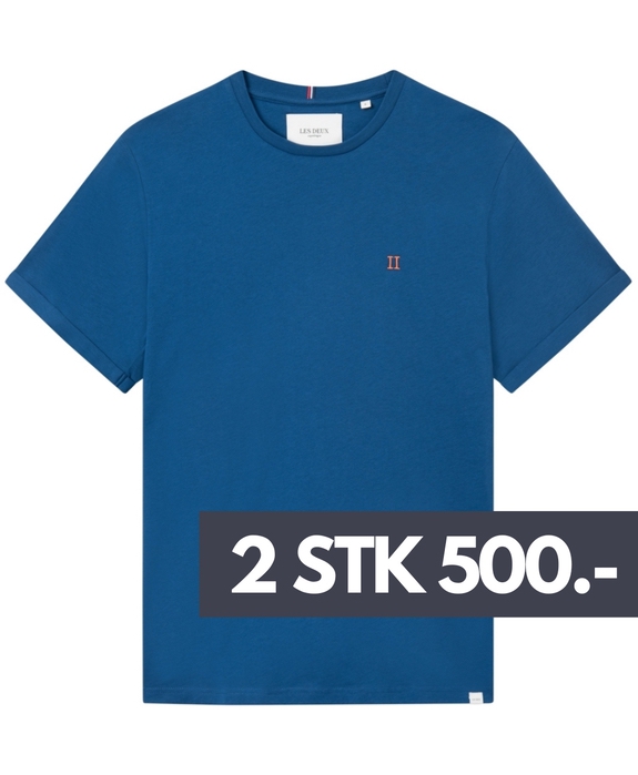 Les Deux Nørregaard T-shirt - High Blue/Orange