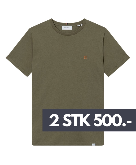 Les Deux Nørregaard T-shirt - Surplus Green Melange/Orange