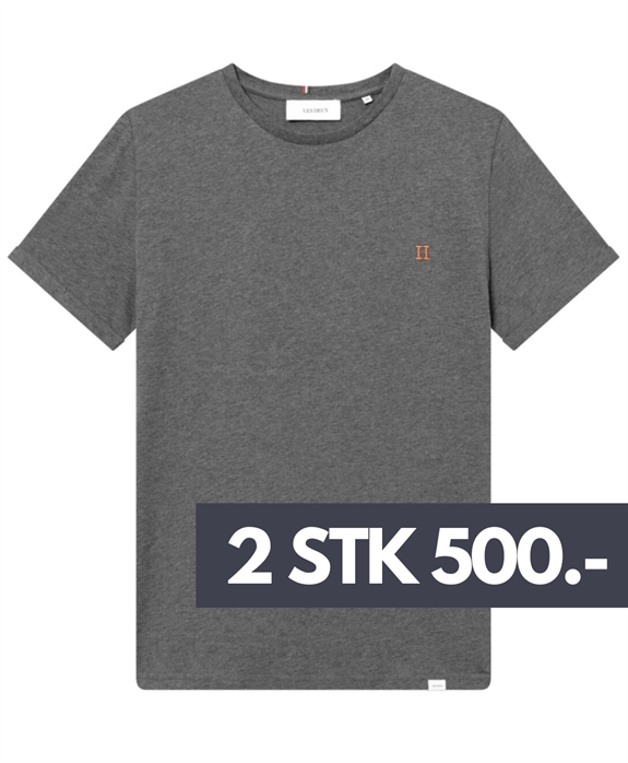 Les Deux Nørregaard t-shirt - Charcoal Melange/Orange