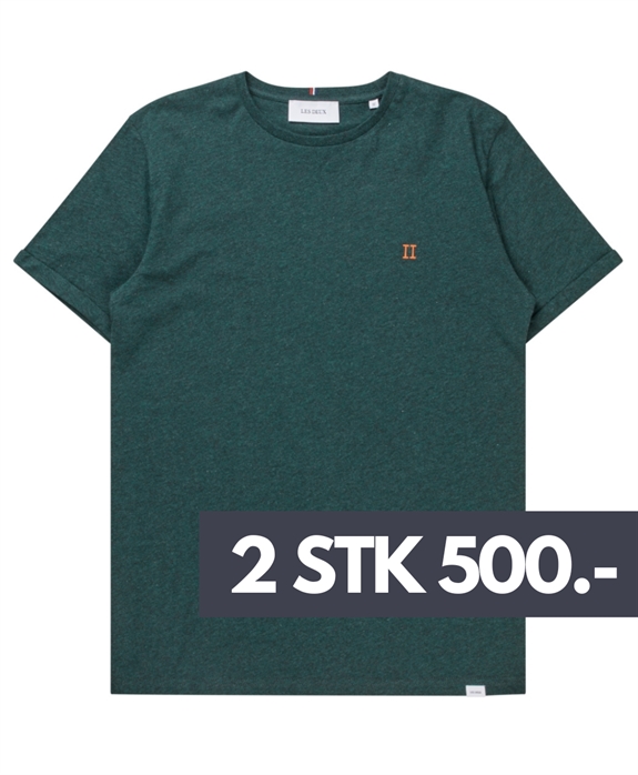 Les Deux Nørregaard t-shirt - Pine Green Melange/Orange