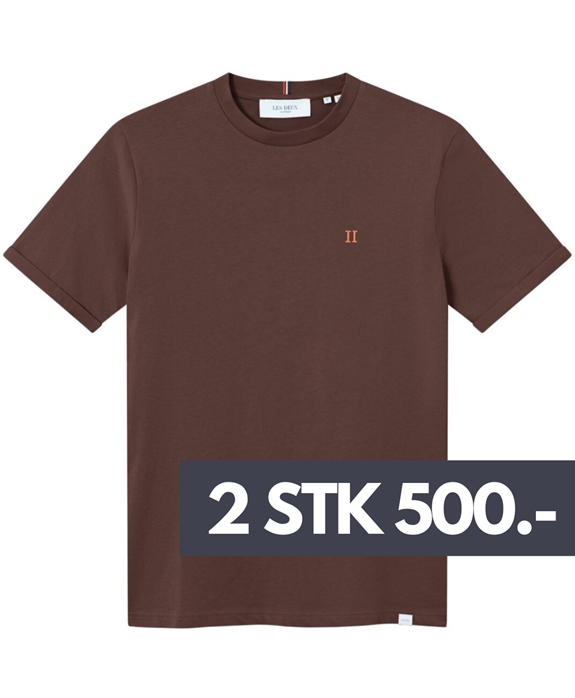 Les Deux Nørregaard t-shirt - Ebony Brown/Orange