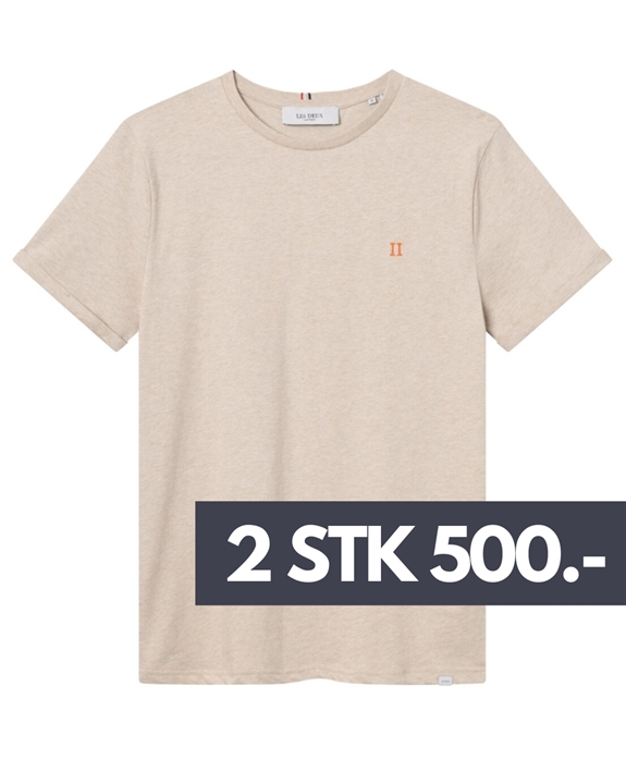 Les Deux Nørregaard t-shirt - Light Sand Melange/Orange