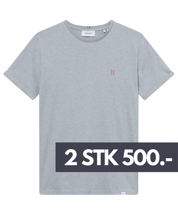 Les Deux Nørregaard t-shirt - Summer Sky Melange/Orange