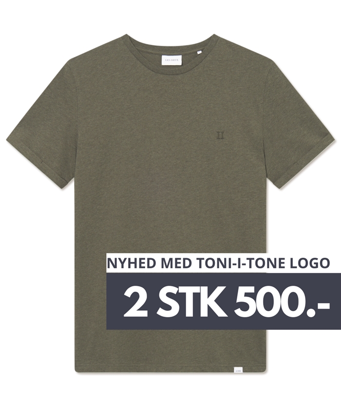 Les Deux Nørregaard Tonal T-shirt - Forest Green Melange