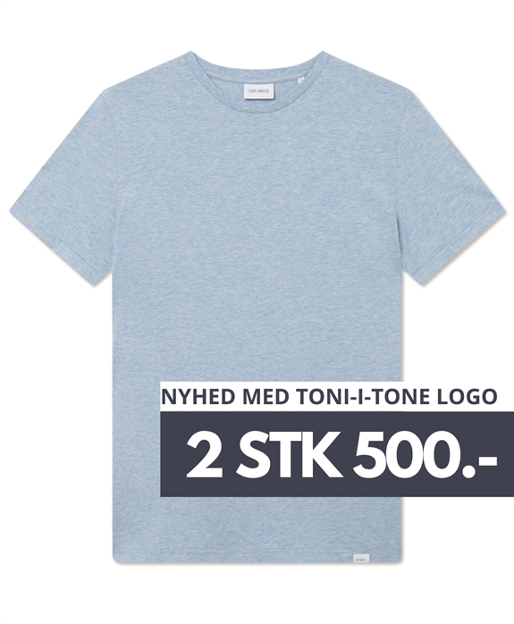 Les Deux Nørregaard Tonal T-shirt - Xenon Blue Melange 