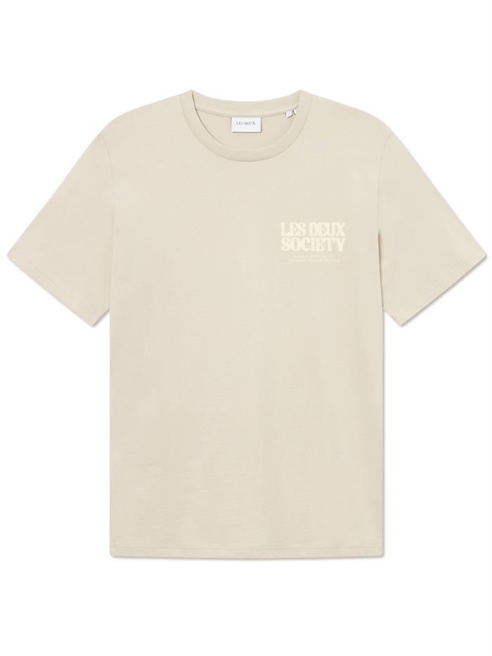 Les Deux Society T-shirt - Light Sand/Summer Melon