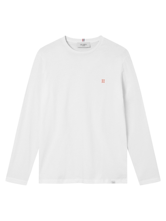 Les Deux Nørregaard LS t-shirt - White/Orange