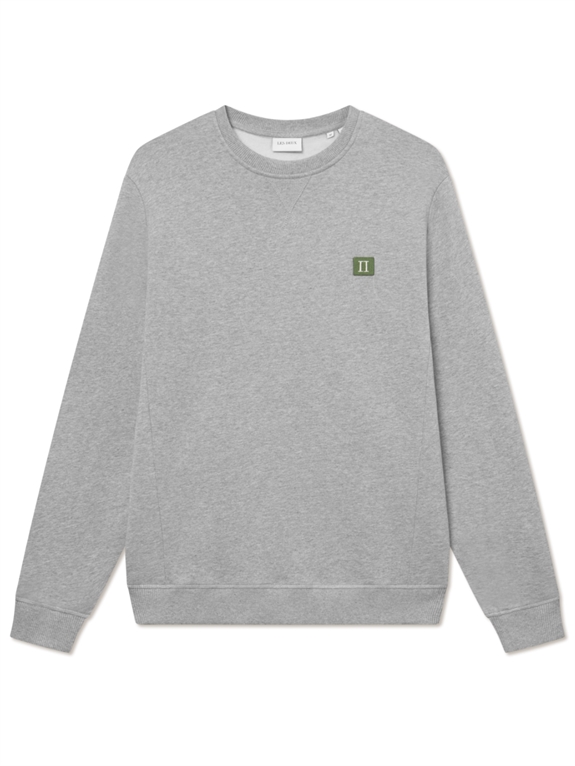 Les Deux Piece Sweatshirt - Light Grey Melange/Chive Green-Light Sand