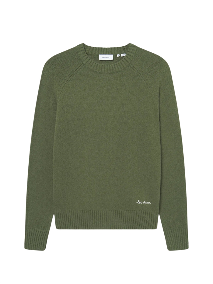 Les Deux Brad Roundneck Knit - Chive Green