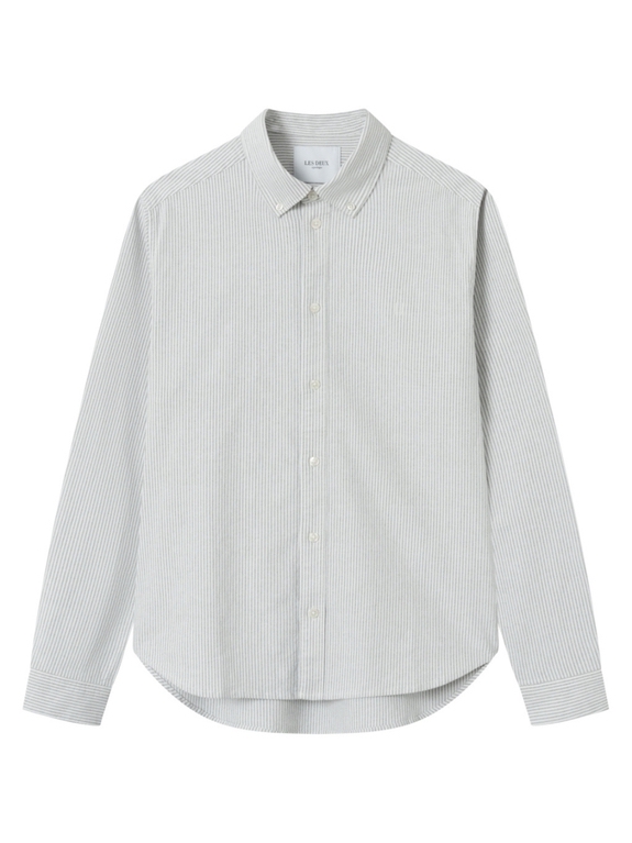 Les Deux Kristian Oxford shirt - Olive Night/White