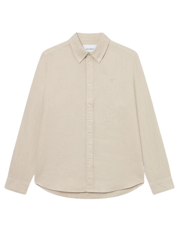 Les Deux Kristian Linen B.D. Shirt - Light Sand