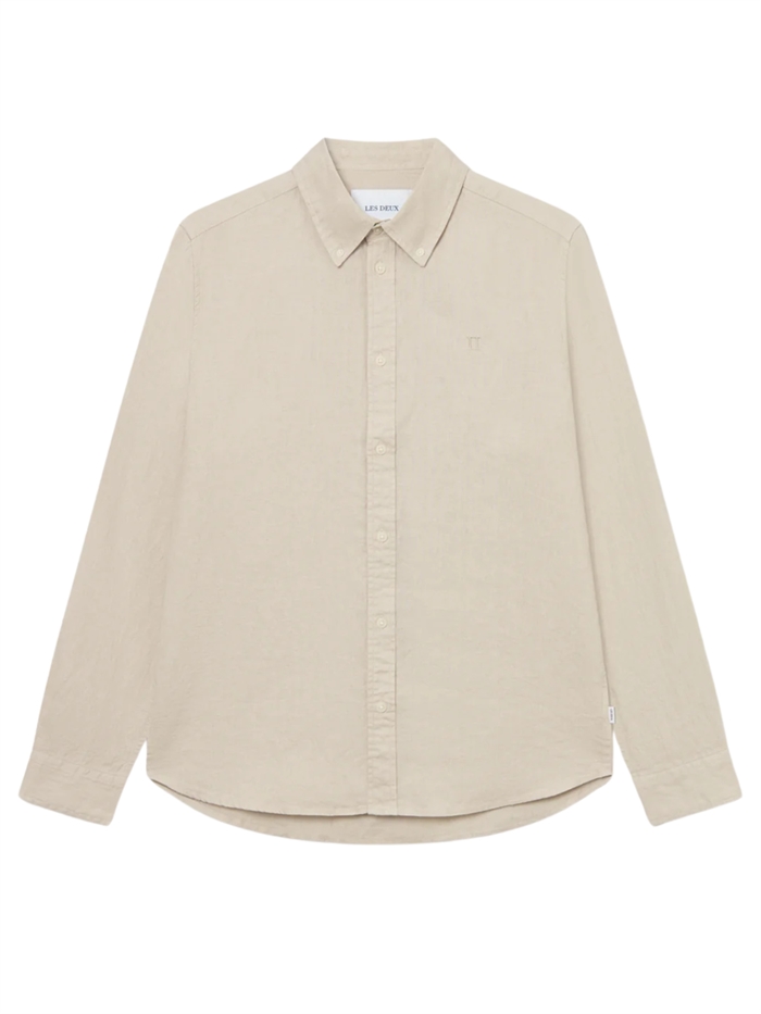Les Deux Kristian Linen B.D. Shirt - Light Sand