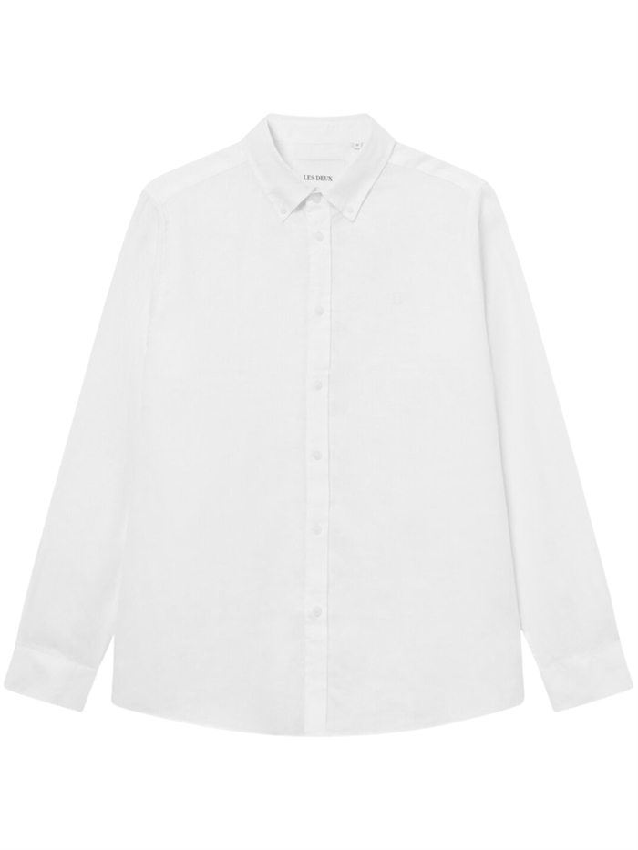 Les Deux Kristian Linen B.D. Shirt - White