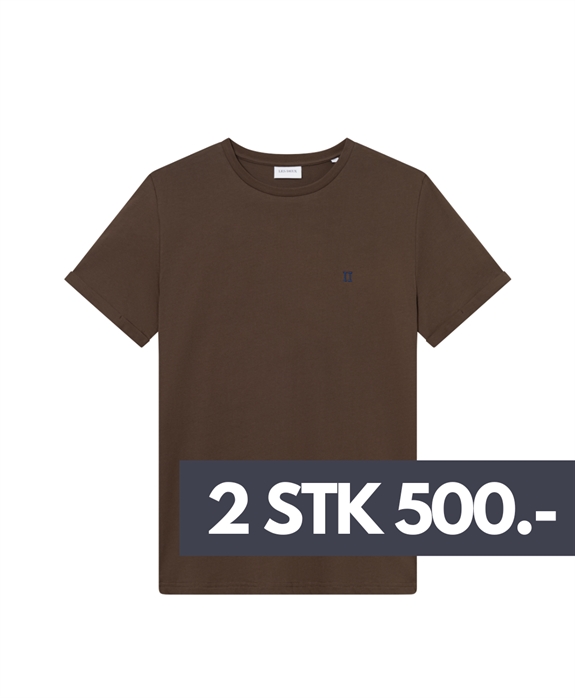 Les Deux Nørregaard Contrast T-shirt - Slate Brown
