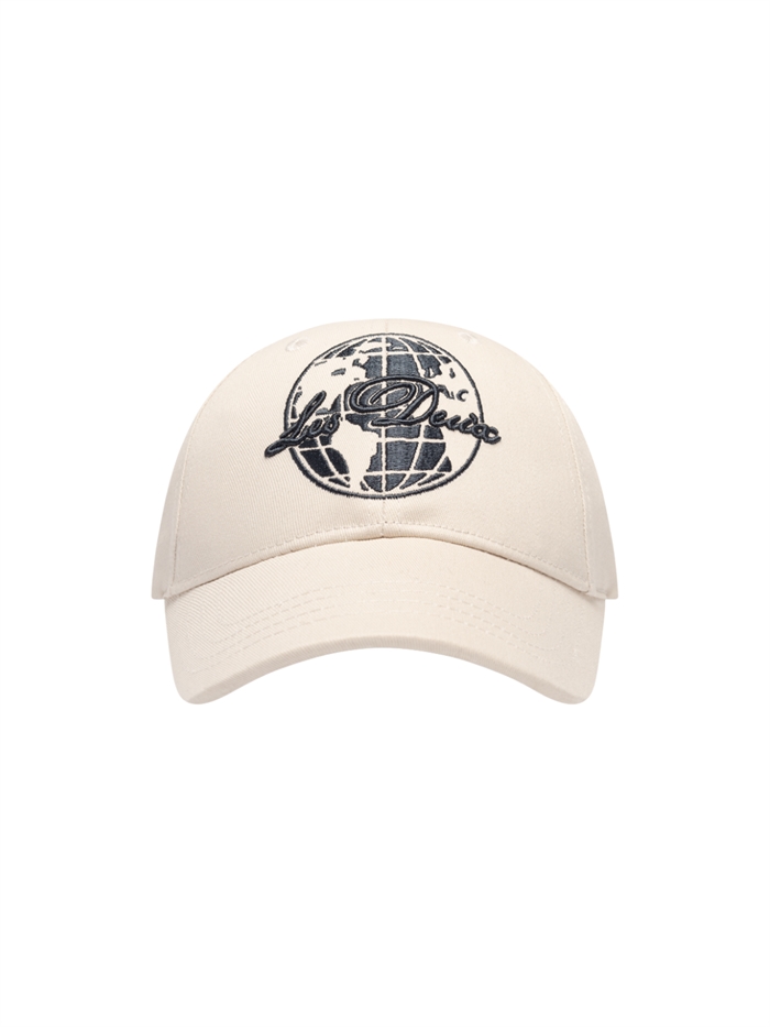 Les Deux Globe Logo Basketball Cap - Black