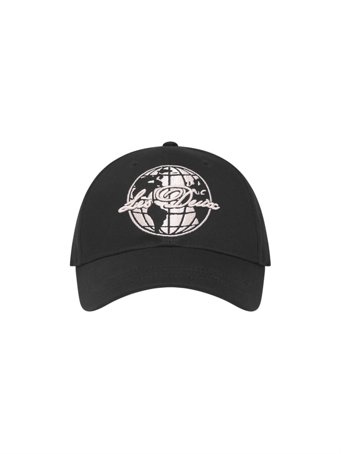 Les Deux Globe Logo Basketball Cap - Black