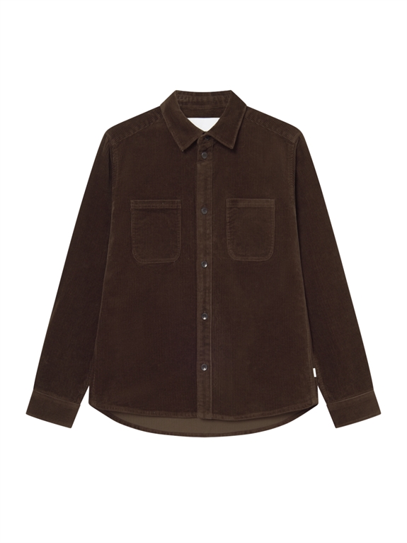 Les Deux Kody Corduroy Overshirt - Slate Brown