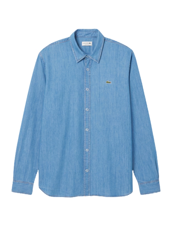 Lacoste Regular Fit Lightweight Denim Shirt - Blue