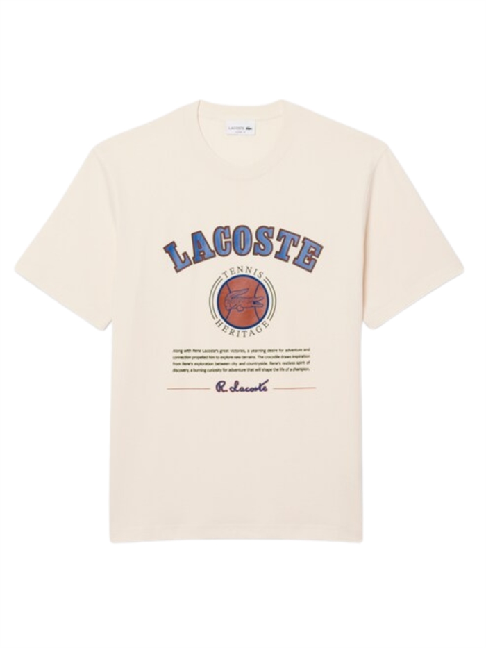 Lacoste Print Cotton T-shirt - Off White
