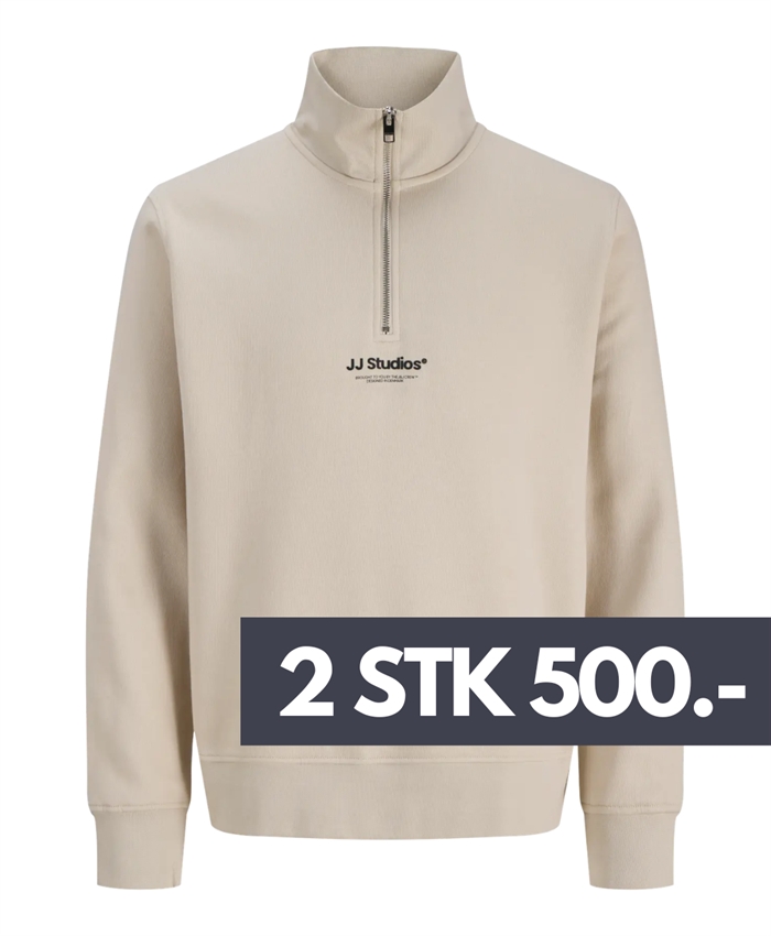 Jack & Jones Soho Sweat Quarter Zip - Moonbeam