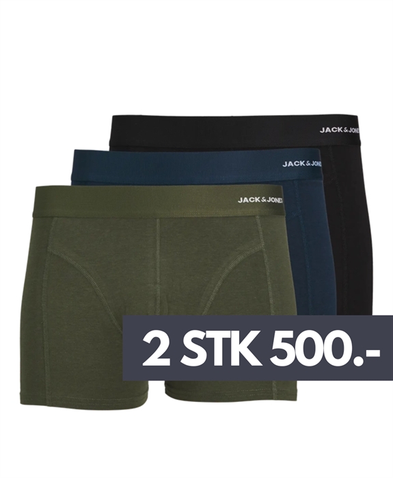 Jack & Jones Basic Bamboo Trunks 3-Pack - Forest Night(Black/Navy