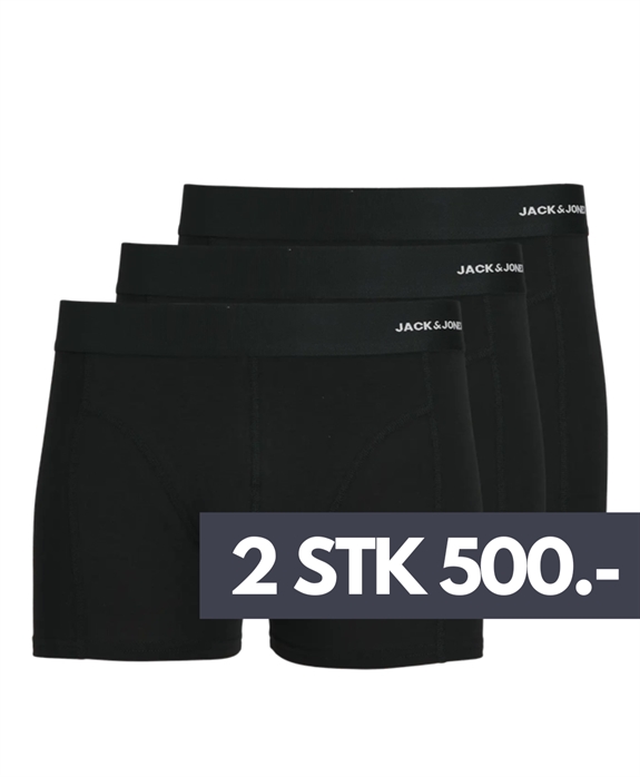 Jack & Jones Basic Bamboo Trunks 3-Pack - Black