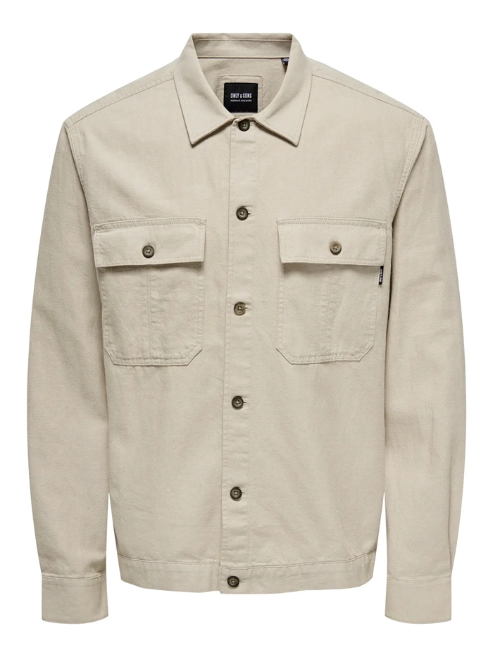Only & Sons Kennet LS Overshirt - Silver Lining 
