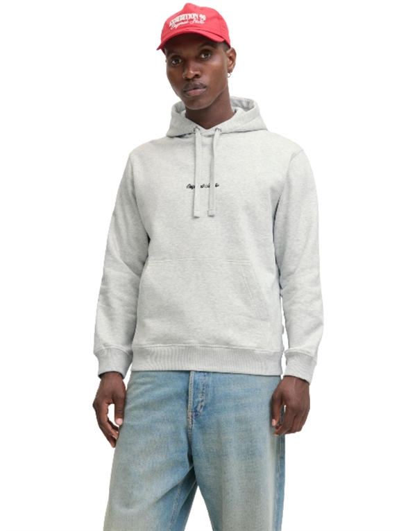Jack & Jones Norrebro EMB Sweat Hoodie - White Melange