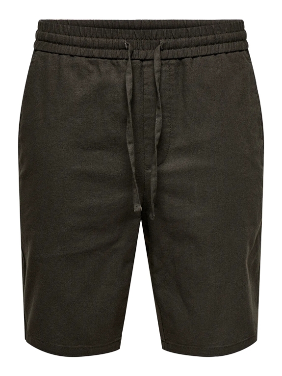 ONLY & SONS Linus 0007 Cotton Linen Shorts - Demitasse