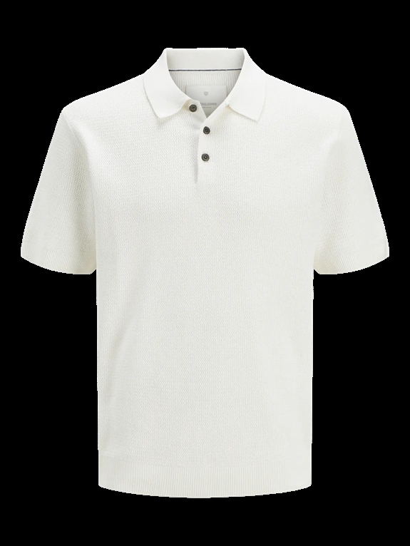Jack & Jones Cooper Knit Polo SS - Cloud Dancer
