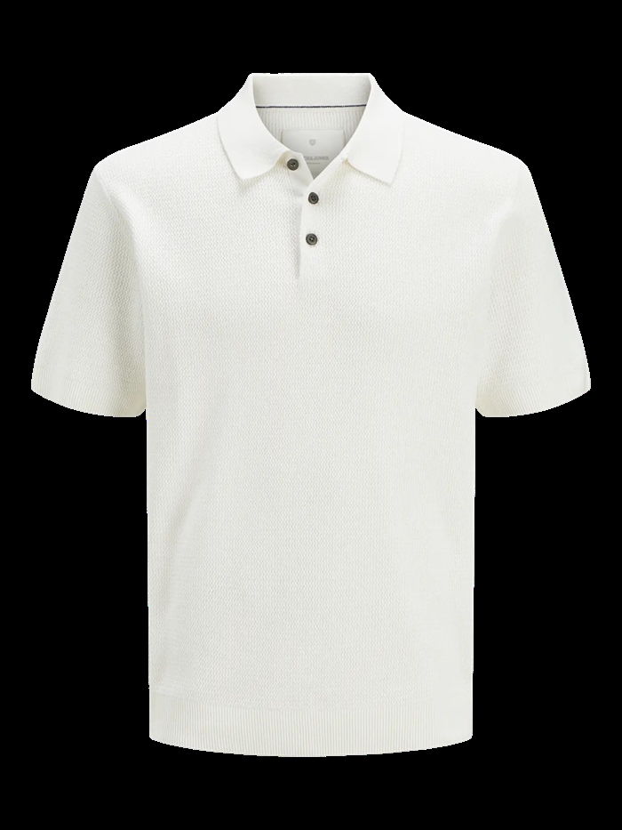 Jack & Jones Cooper Knit Polo SS - Cloud Dancer