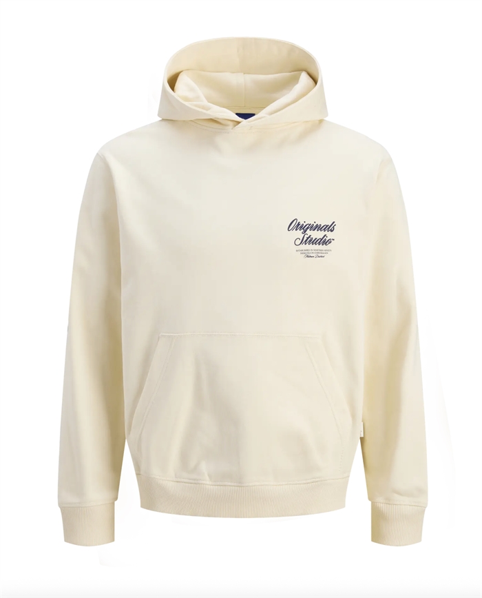 Jack & Jones Norrebro Typo Back Sweat Hoodie - Antique White