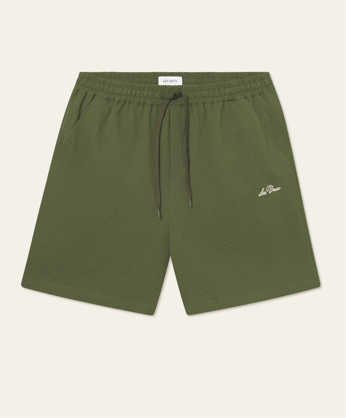 Les Deux Stan Seersucker Swim Shorts - Chive Green