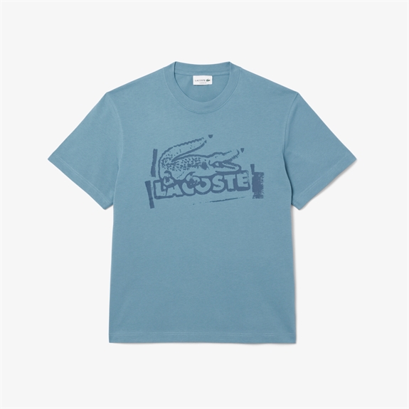 Lacoste Front Print T-shirt - CUN Limestone/Falcon