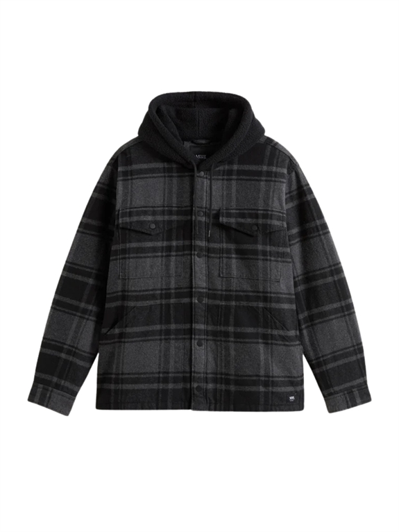 VANS Piedmont Hooded Plaid Shacket - Black/Asphalt Heather