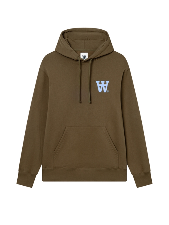 WOODWOOD Cass AA Chest Print Hoodie - Desert Palm