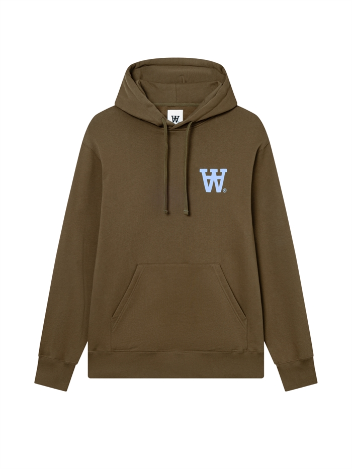 WOODWOOD Cass AA Chest Print Hoodie - Desert Palm