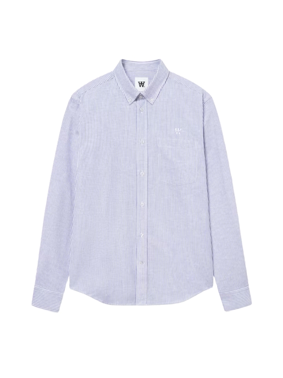 WOODWOOD Adam Oxford Shirt - Blue/White Stripes