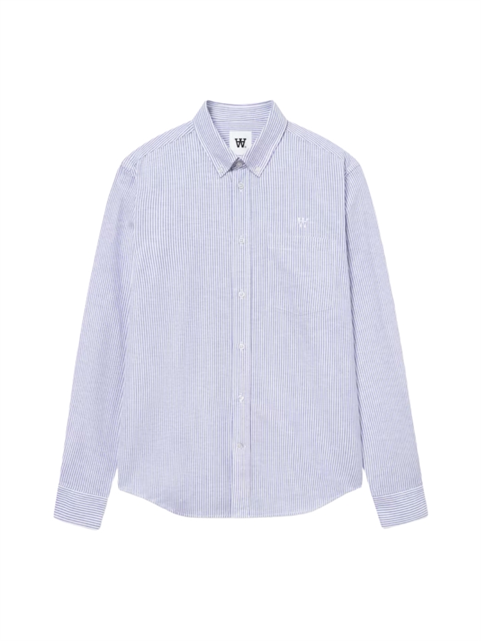 WOODWOOD Adam Oxford Shirt - Blue/White Stripes