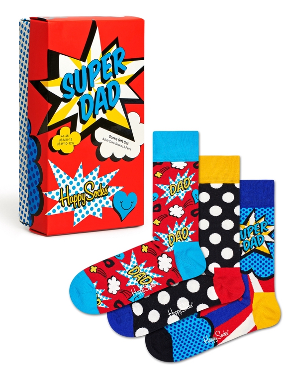 Happy Socks 3-Pack Father's Day Socks Gift Set - XFAT08-4300