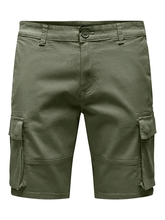 Only & Sons Cam Stage Cargo Shorts - Deep Lichen Green