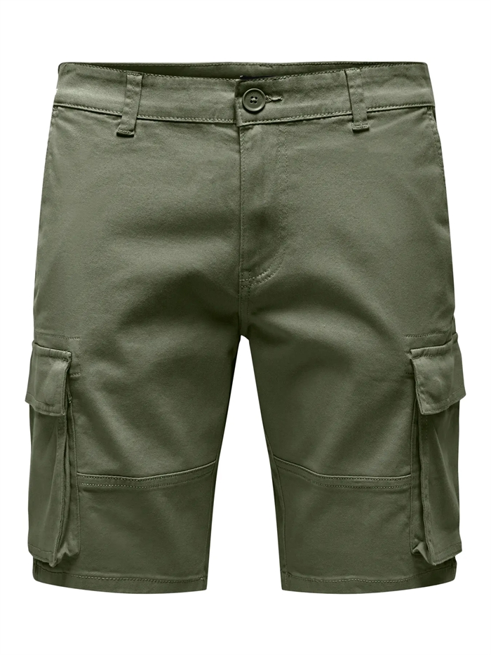 Only & Sons Cam Stage Cargo Shorts - Deep Lichen Green