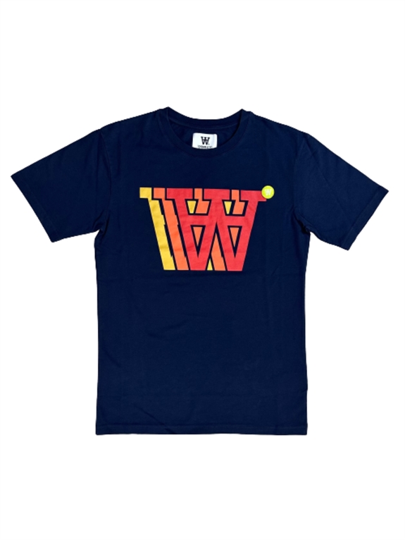 WOOD WOOD Ace Bagde Logo T-shirt - Navy